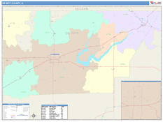 De Witt County, IL Digital Map Color Cast Style